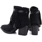 Women's cowboy boots with fringes, insulated, black M.Daszyński