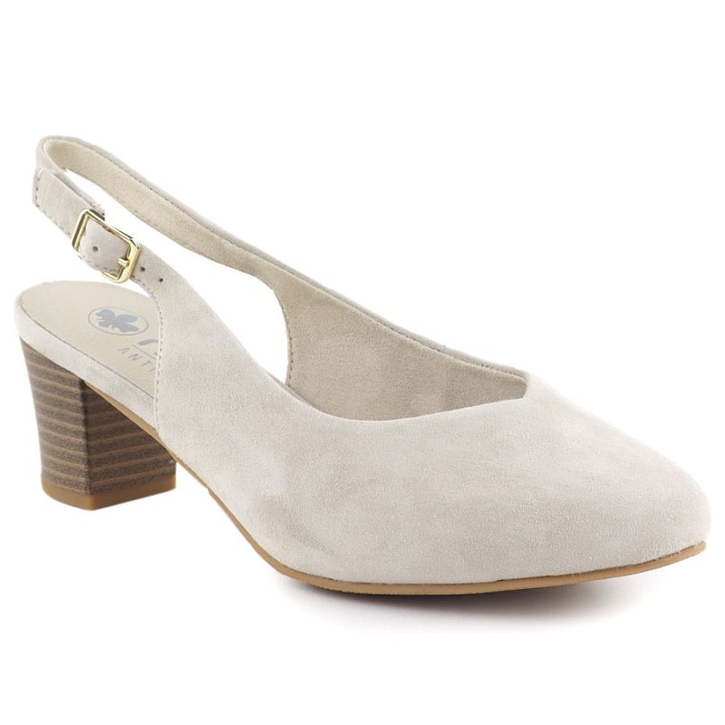 Beige leather open-toe pumps Rieker 44651-60 To be categorized Your Sports Performance