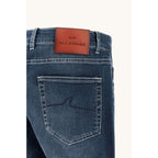 Paul&Shark Red Rivet five-pocket men's jeans in mid-navy denim (15314100-J02)