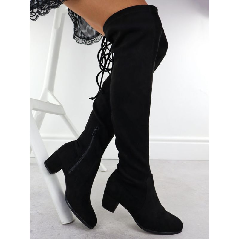 Women's over-the-knee boots, black, insulated, Sergio Leone KZ25413 Footwear Your Sports Performance