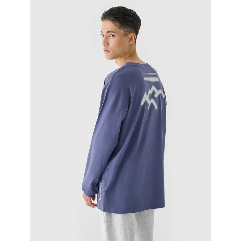 Men's oversize longsleeve with print 4F 4FRAW24TLONM507-32S *Kategoria tymczasowa Your Sports Performance