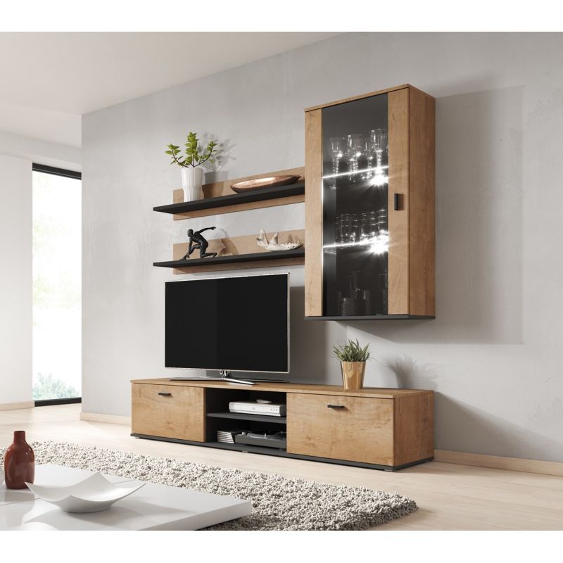 SOHO hanging display cabinet, oak lefkas+ black Bufety i witryny/Bufety i witryny na drewnianej podstawie Your Sports Performance