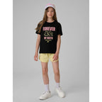 Girls' regular printed T-shirt 4F 4FJRAW26TTSHF4240-20S