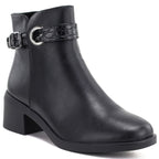 Women's leather ankle boots with insulated sole, black Sergio Leone BT-25-S