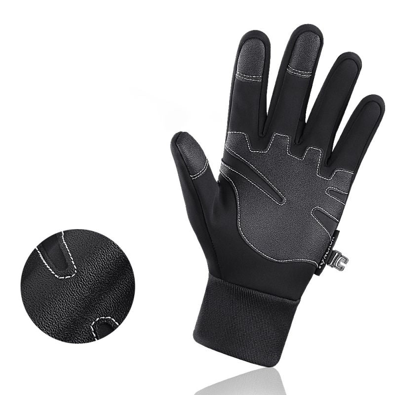 Insulated, anti-slip sports phone gloves (size XL) - black Hurtel