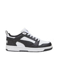 Puma Rebound V6 Lo Mid kids' shoes white and black 393833 01 Puma