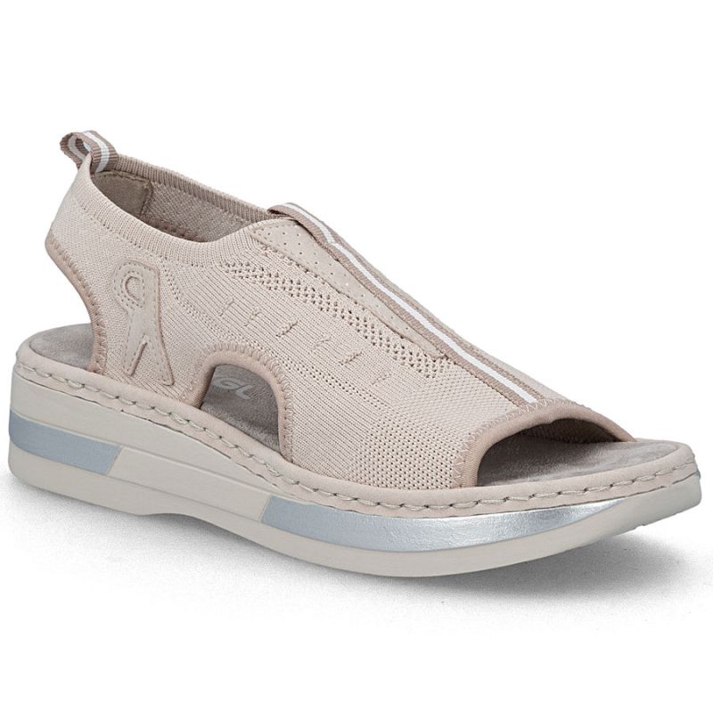 Women's pink slip-on platform sandals Rieker V59B5-31 Rieker