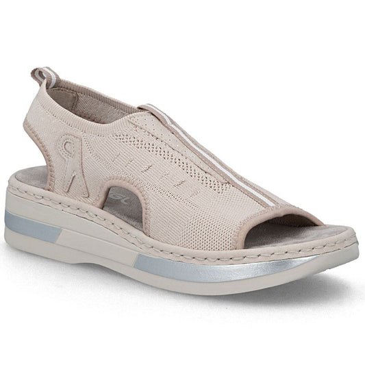 Women's pink slip-on platform sandals Rieker V59B5-31 Rieker