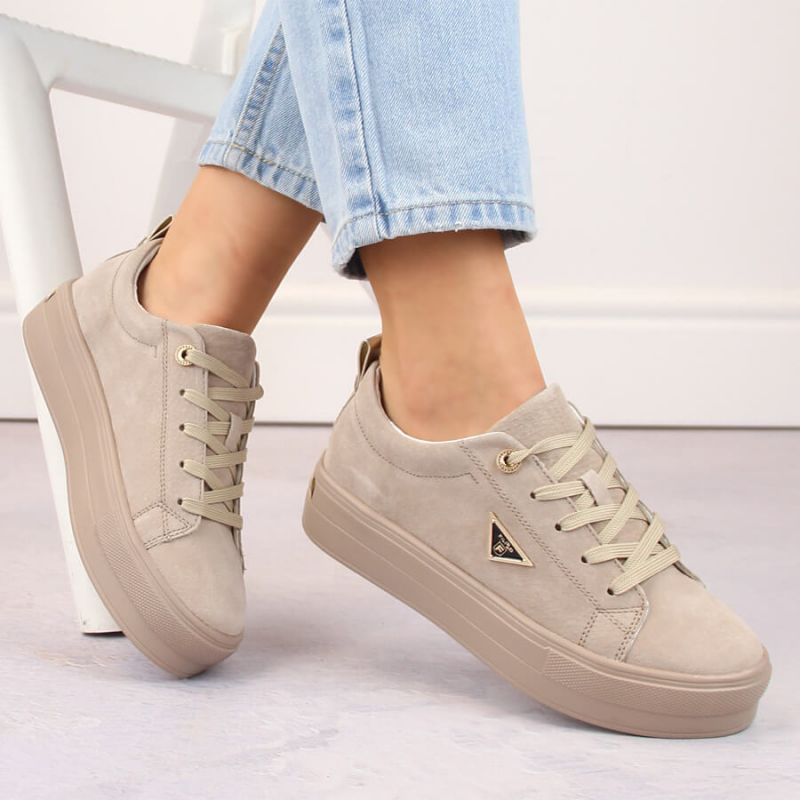 Filippo W PAW315C beige leather suede platform shoes Fashion/Footwear Your Sports Performance