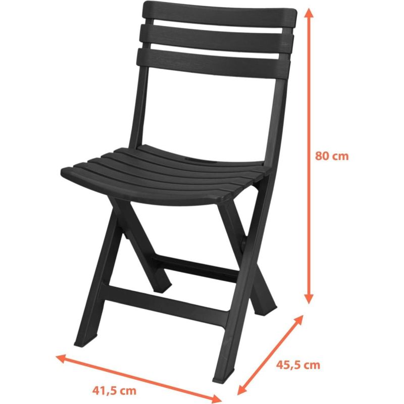 SET OF 4 FOLDABLE PLASTIC CATERING CHAIRS KOMODO ANTHRACITE Home and Garden/Garden Your Sports Performance