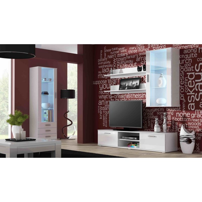 SOHO S1 display cabinet white/gloss white Bufety i witryny/Bufety i witryny na drewnianej podstawie Your Sports Performance