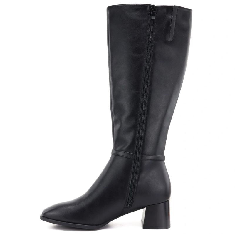 Black Sergio Leone KZ-31-S women's leather high-heeled boots