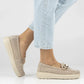 Beige leather wedge loafers Filippo DP7652 Filippo