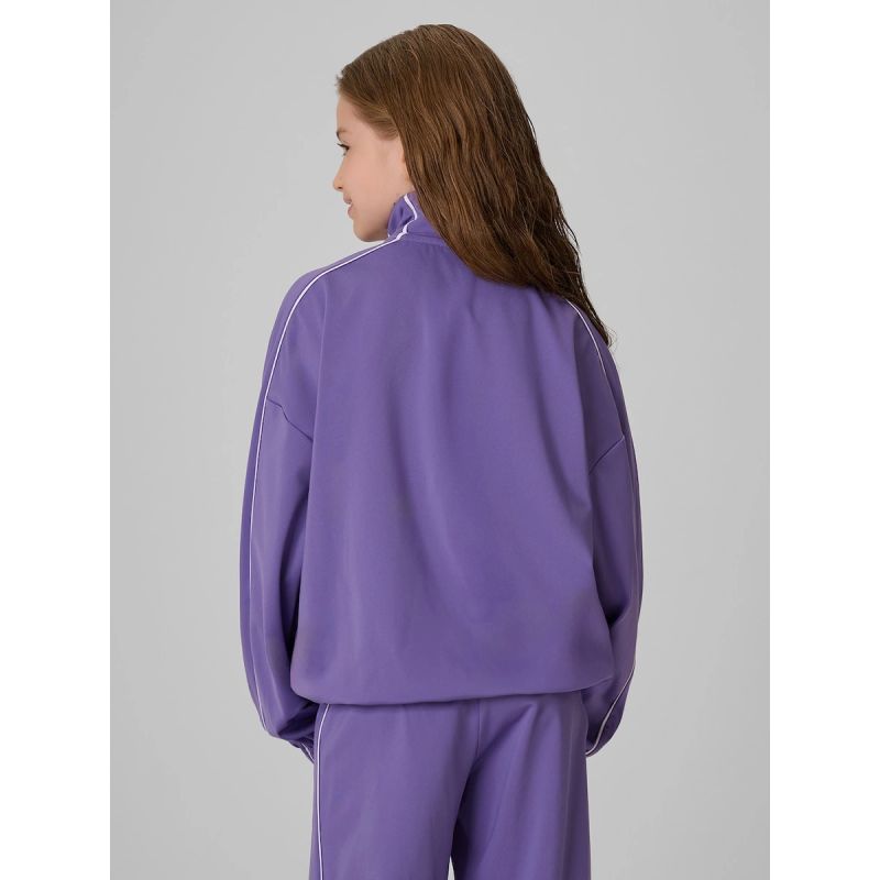 Girls' loose sports sweatshirt without hood 4F 4FJRSS26TSWSF3057-51S