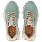 Leather platform sneakers in green Filippo DP7498