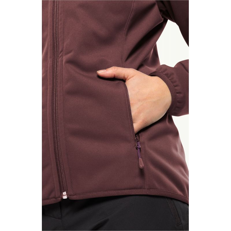 Jack Wolfskin Windhain Hoody W women's softshell jacket with hood, red (1307481_2866) In preparation Your Sports Performance