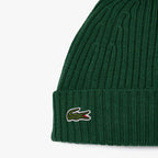 Lacoste Ribbed Wool Beanie Green - RB0001-132 Lacoste
