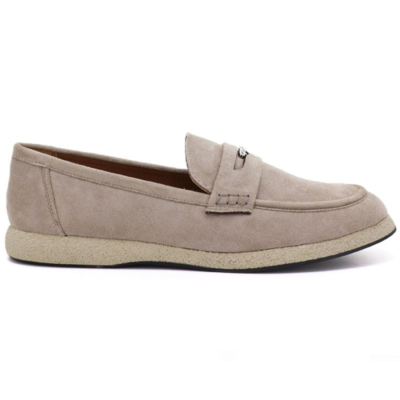 Women's suede moccasins in beige Vinceza 62273 Vinceza