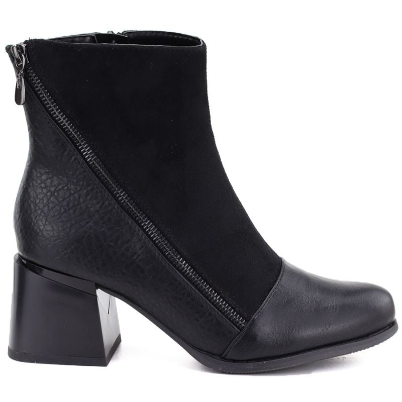 Women's insulated ankle boots with a block heel, black M.Daszyński SA269-5