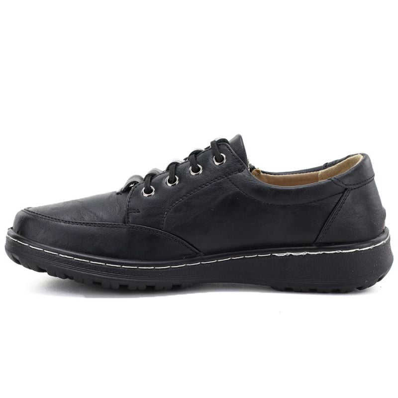 Comfortable women's shoes with a zipper, black Potocki TO90407