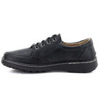 Comfortable women's shoes with a zipper, black Potocki TO90407