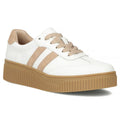 Women's leather suede platform shoes, white Filippo DP6776
