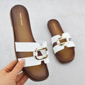 Women's slippers with decoration, white, Sergio Leone SK077H Footwear Your Sports Performance