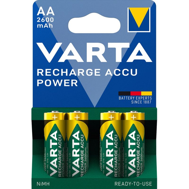 VARTA Ready2Use 5716101404 AA rechargeable battery pack (2600mAh ; Ni-MH) Baterie, akumulatorki i ładowarki/Akumulatorki Your Sports Performance