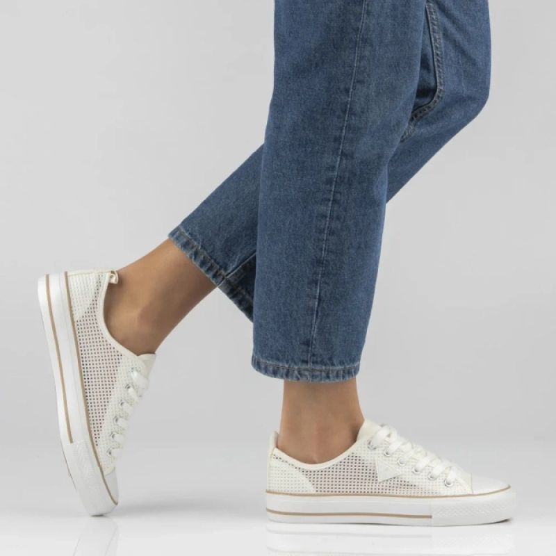 Filippo DTN7856 women's white mesh sneakers Filippo
