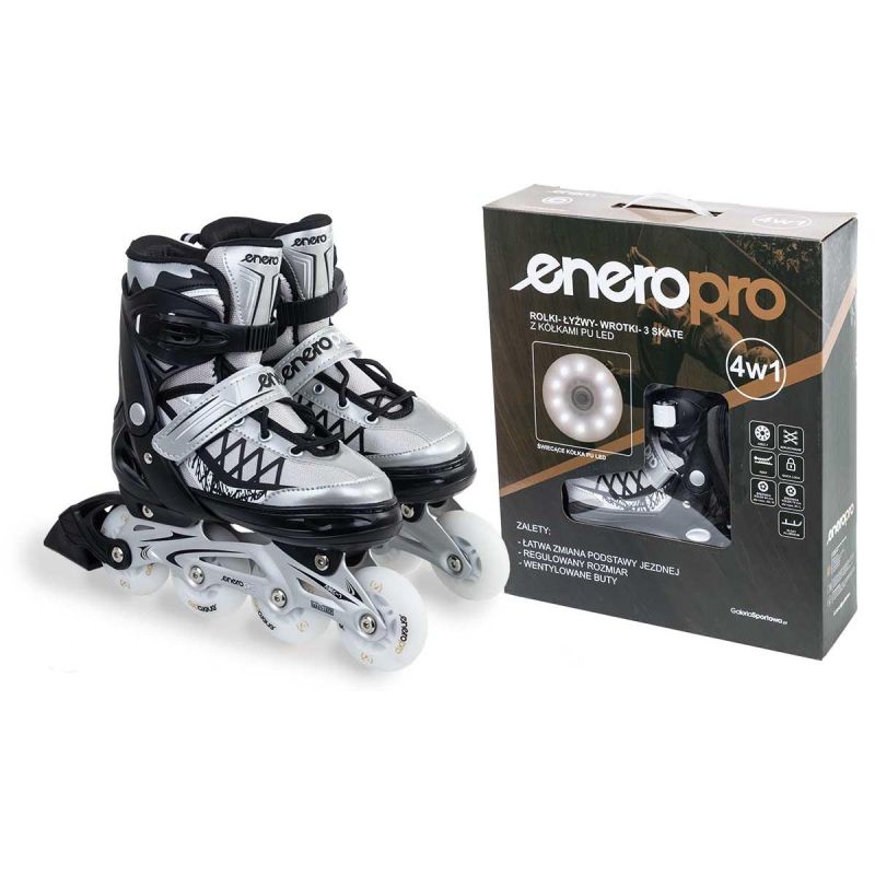 ROLLER SKATES-ROLLER SKATES-ICE SKATING 4IN1 ENERO PRO LED 38-41 GRAY Sport/Skate/Rolki Your Sports Performance