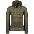 Geographical Norway Gymclass EO Tiedye Badge sweatshirt M WU8270H-GNO-KAKI Clothing/Outdoor/Geographical Norway Your Sports Performance