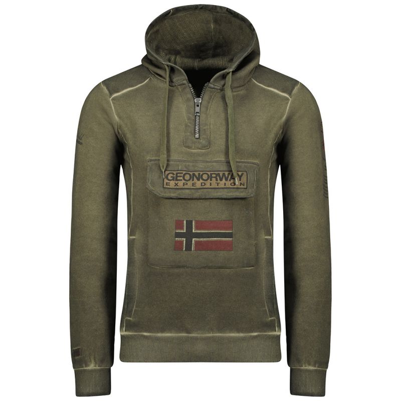Geographical Norway Gymclass EO Tiedye Badge sweatshirt M WU8270H-GNO-KAKI Clothing/Outdoor/Geographical Norway Your Sports Performance