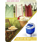 Adler AD 8051 travel washing machine (1000 rpm; 3 kg; 370 mm; blue) AGD - Produkty/Pralki wolnostojące Your Sports Performance