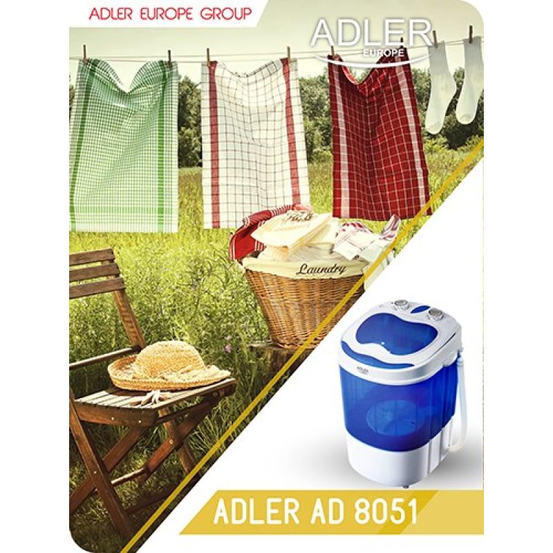 Adler AD 8051 travel washing machine (1000 rpm; 3 kg; 370 mm; blue) AGD - Produkty/Pralki wolnostojące Your Sports Performance