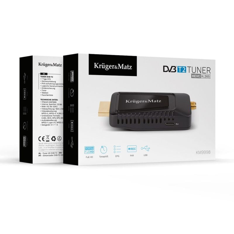 KRUGER & MATZ DECODER DVB-T2H.265 HEVC MINI KM9998 Telewizja naziemna/DVB-T Tunery Your Sports Performance