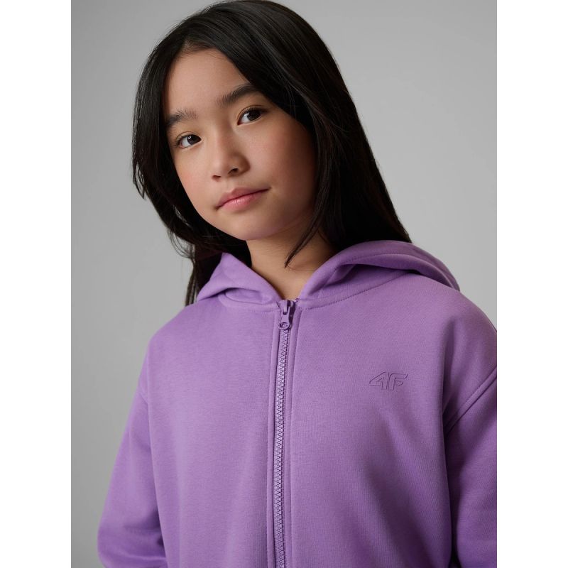 Girls' loose sweatshirt with hood 4F 4FJRSS26TSWSF2715-51S 4f