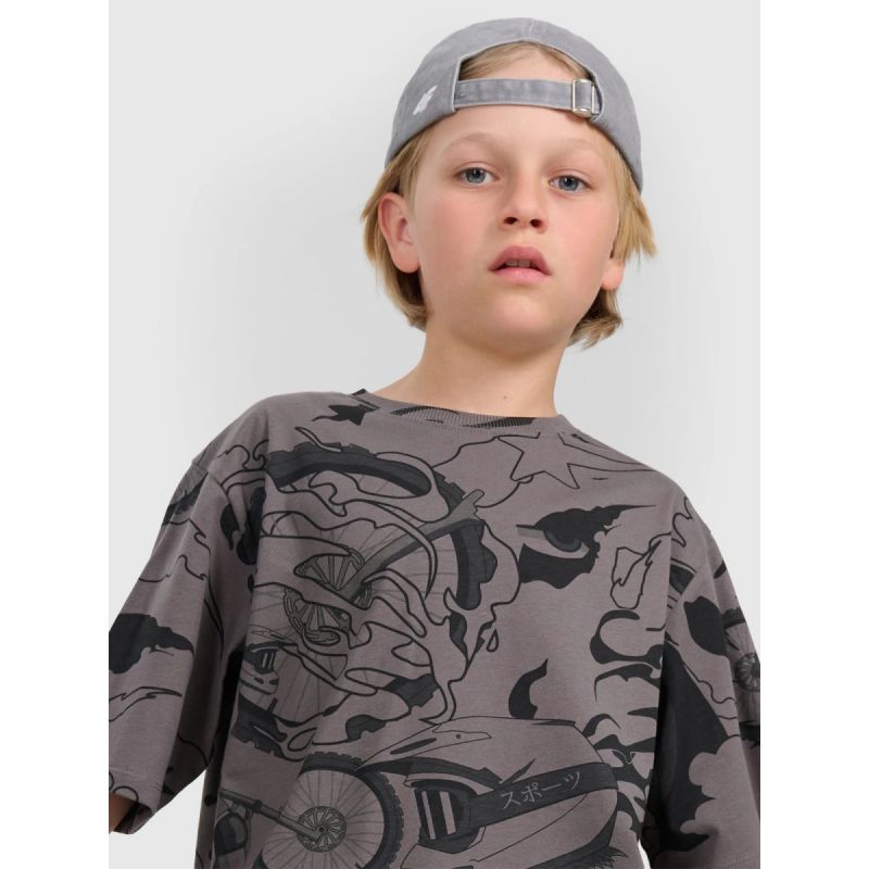 Boy's oversize T-shirt with print 4F 4FJRAW25TTSHM3063-90A *Kategoria tymczasowa Your Sports Performance