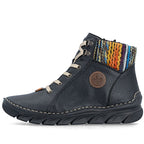 Rieker 55040-00 comfortable black women's ankle boots