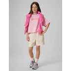 Girls' boxy T-shirt with print 4F 4FJRAW26TTSHF4324-056S