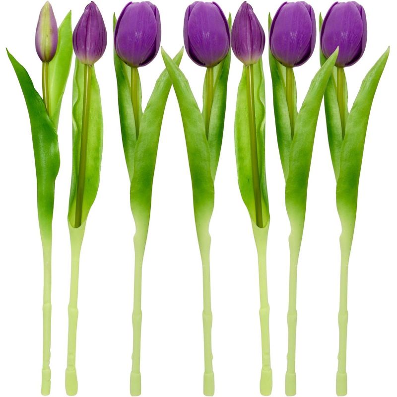 BOUQUET OF 7 PURPLE TULIPS 31 CM LIFE-LIKE SPRING DECORATION Home and Garden/Equipment Your Sports Performance