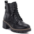 Women’s black leather block-heel ankle boots M.Daszyński OL77-3