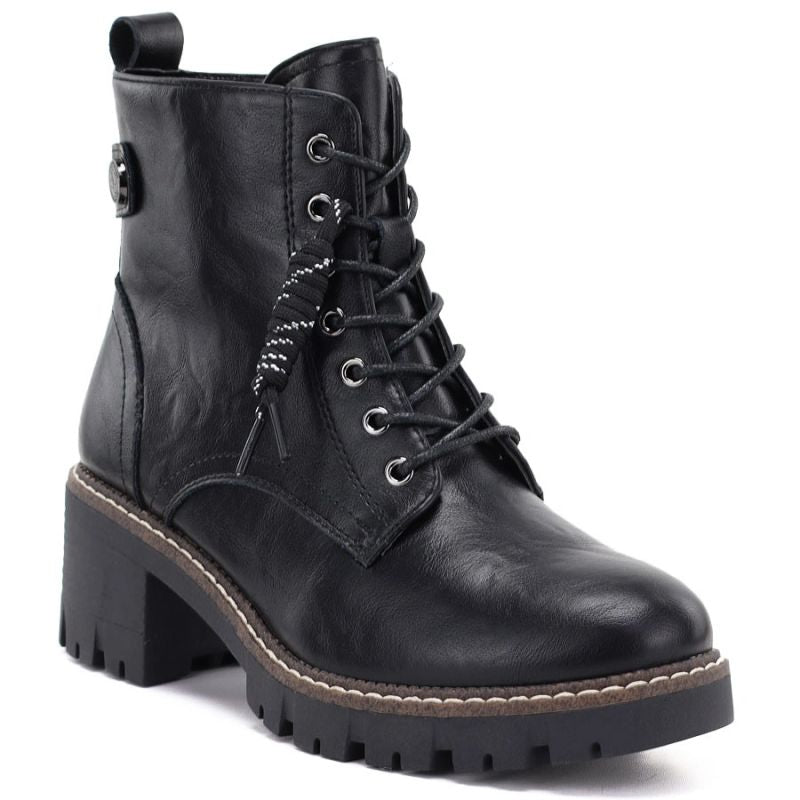 Women’s black leather block-heel ankle boots M.Daszyński OL77-3
