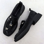 Ladies' loafers with butterflies, black, Potocki SZ12650 Footwear Your Sports Performance