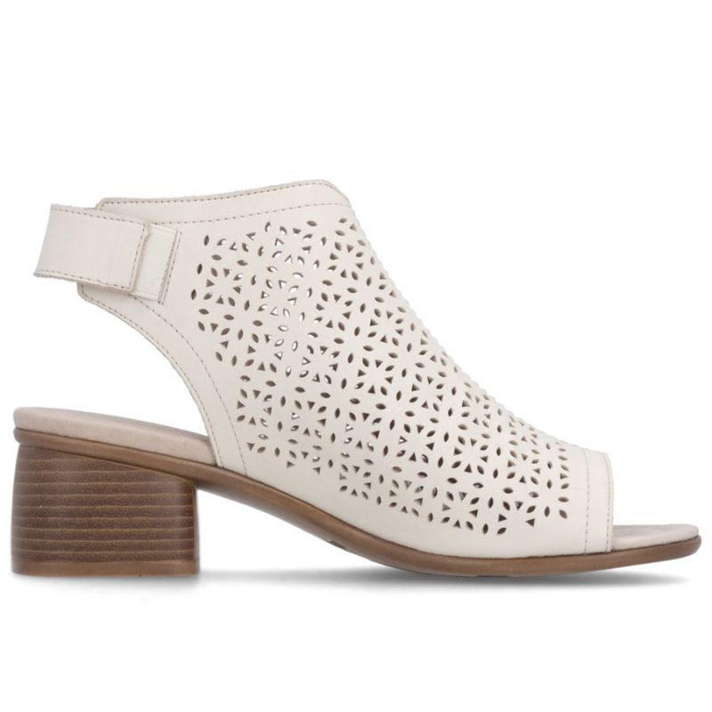 Women's beige leather closed sandals Remonte Rieker R8777-60 Rieker