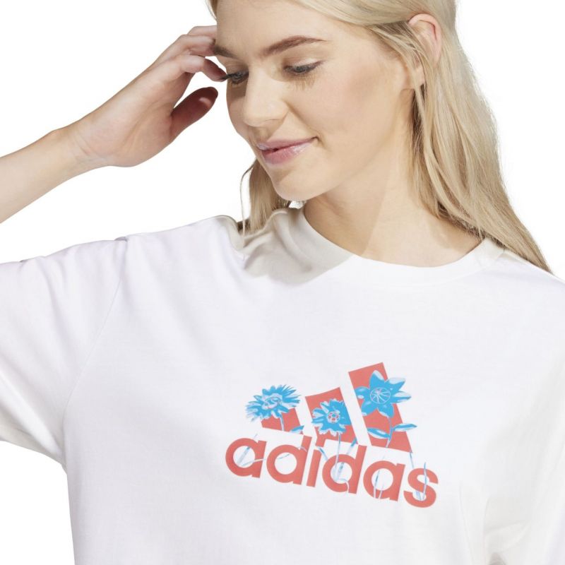 adidas Flower Pack Badge of Sport Women's T-shirt White IT1421 Clothing/Lifestyle/T-shirts Adidas