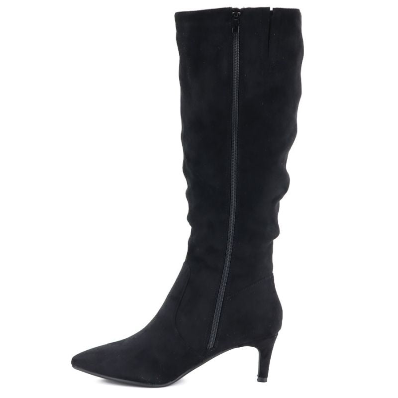 Sergio Leone KZ-28 Black Suede Insulated Low Heel Boots