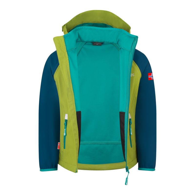 Trollkids Rondane Zip-Off XT Softshell Jacket pear green/Madeira blue/sea green (819-360)