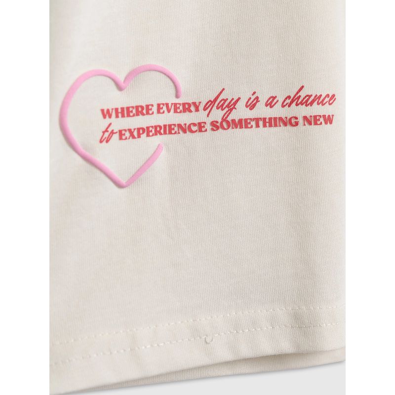 Oversized T-shirt with print for girls 4F 4FJRAW25TTSHF3187-11S *Kategoria tymczasowa Your Sports Performance