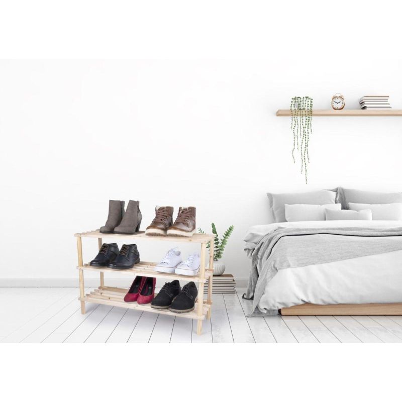SHELVES 3-LEVEL WOODEN SHOE RACK ALPINA Footwear Your Sports Performance
