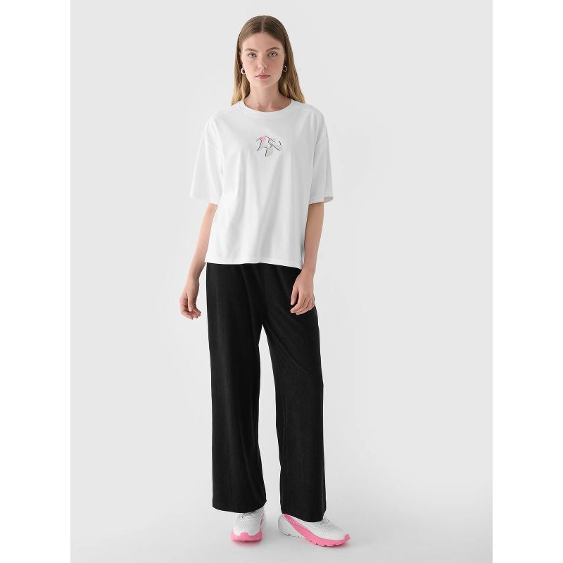 Women's oversize printed T-shirt 4F 4FRAW24TTSHF2582-10S *Kategoria tymczasowa Your Sports Performance
